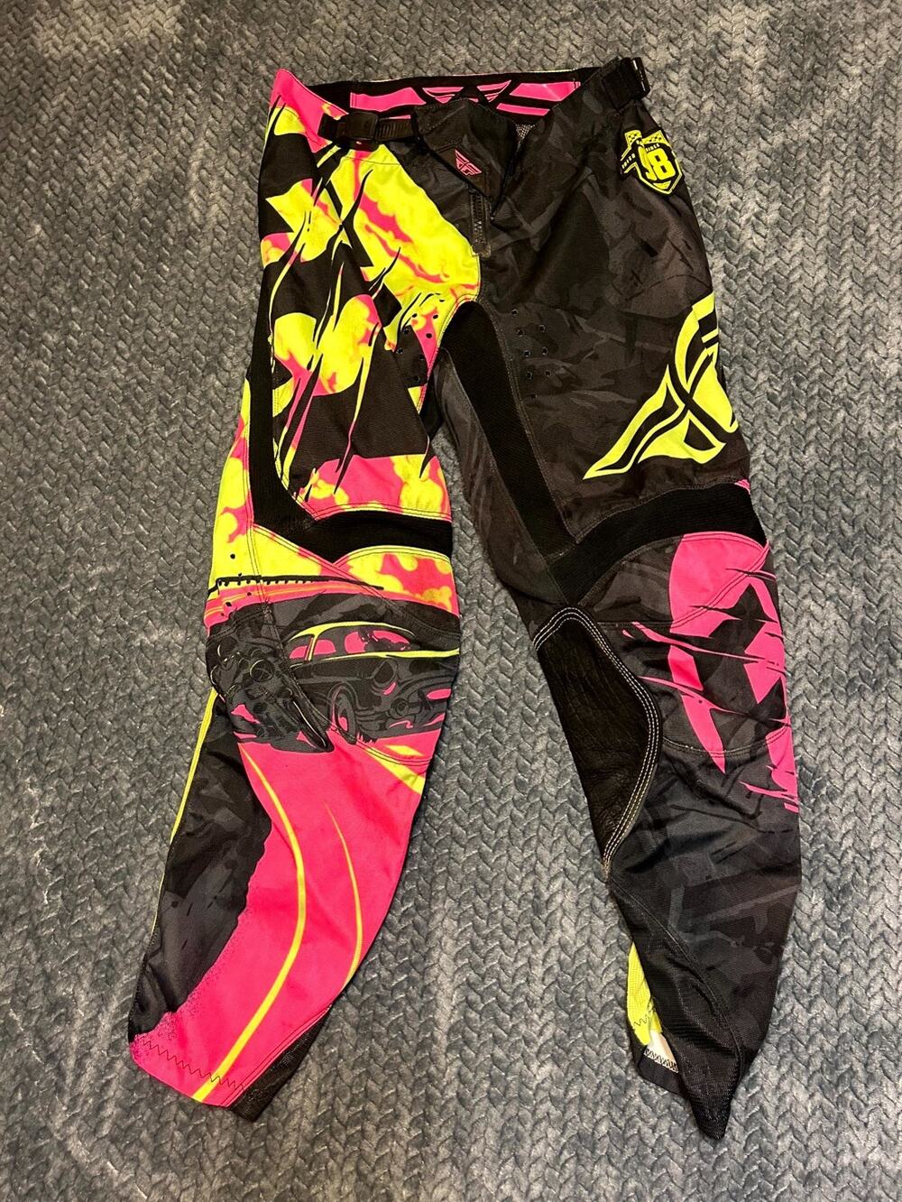 Fly Racing Kinetic Outlaw Motocross Pants 30 Men Multi Mesh Lined Rubber Badging